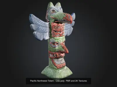 Totem Poles Bundle - Photorealistic Low-poly 3D Model Collection 