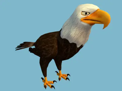 Eagle flying in sky 3D model