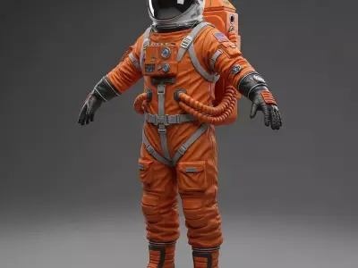 Realistic Astronaut Space Suit 3D model 11