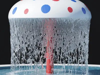 Water park mushroom fountains 3D model