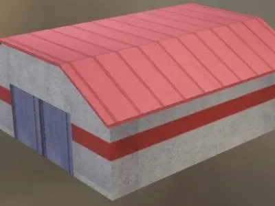 hangar3 shed with roof Free low-poly 3D model