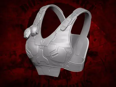Female SCIFi Vest 3D Printable Files for Action  Figures 3D print model