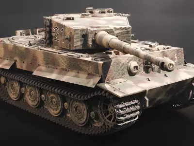 Panzer VI - Tiger I - WW2 German heavy Tank Low-poly 3D model
