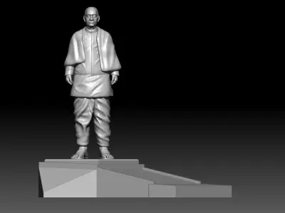 Statue of Unity or sardar patel High-poly 3D model 3D print model