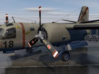 Grumman S2F-1 Tracker 3D model