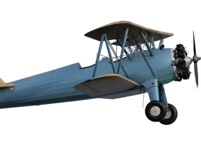 1940S AMERICAN BIPLANE 3D model