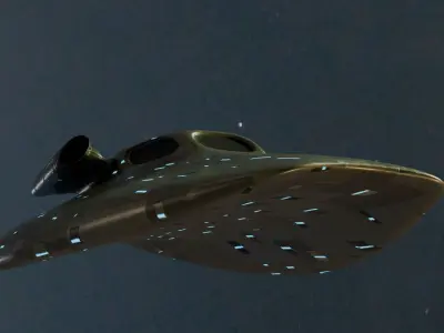 Aircraft Commercial Spaceship Fighter Game ready 3D model