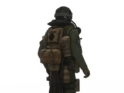 Elite Fighter Pilot 3D Rigged Game Ready Military Jet Suit Low-poly 3D model