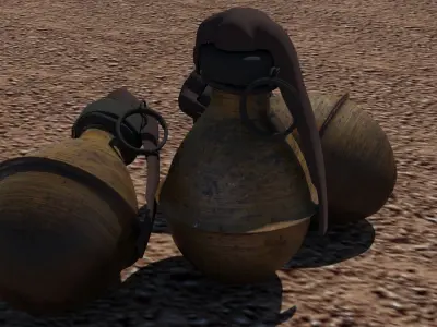 Old Grenade High quality Low-poly 3D model