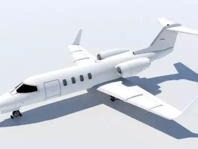 LJ28 static aircraft low poly Low-poly 3D model