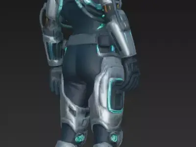 Futuristic Sci-fi Character Low-poly 3D model