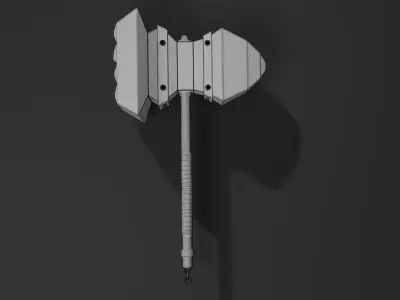 Fantasy hammer in minimalistic style 3 Free low-poly 3D model
