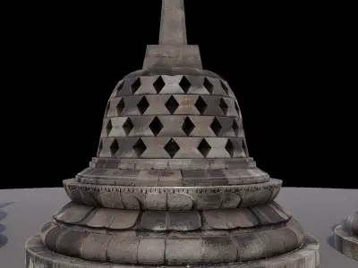 Borobudur 3D Model -Stupa Only- Low-poly 3D model