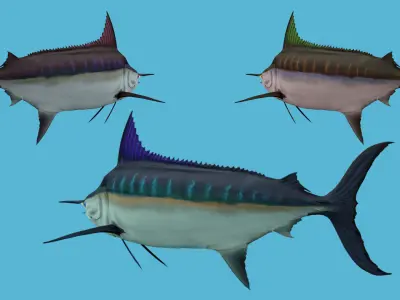 SWORD FISH RIGGED ANIMATED 7 Low-poly 3D model