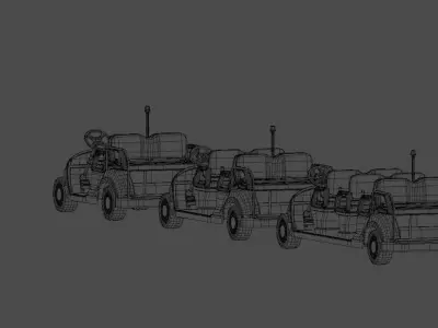 Airport Passanger Buggy Pack Low-poly 3D model