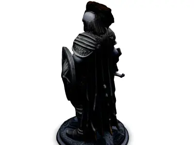 Highly Detailed Spartan Warrior Statue Low-poly 3D model