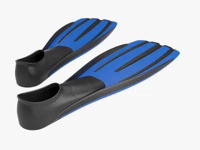 Flippers pair of swimming fins Low-poly 3D model
