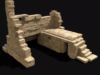 ARABIC DESERT RUINS EGYPTIAN SAND STONE BIBLICAL Low-poly 3D model