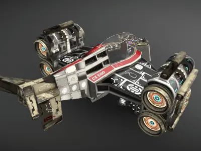 Small Spaceship  Low-poly 3D model