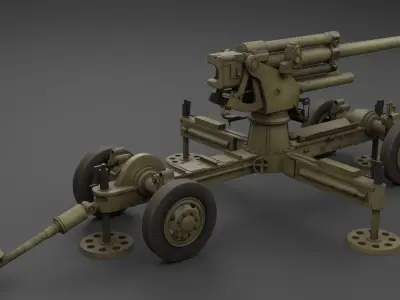 Luftvarnskanon m37 Anti Air Gun Low-poly 3D model