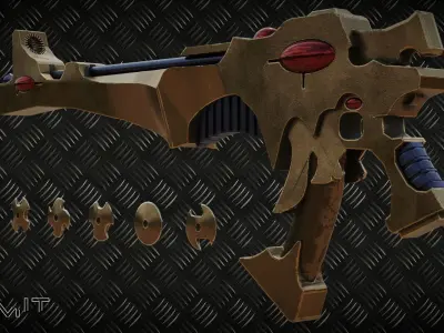 Shuriken Catapult Warhammer 40000 Eldar Low-poly 3D model
