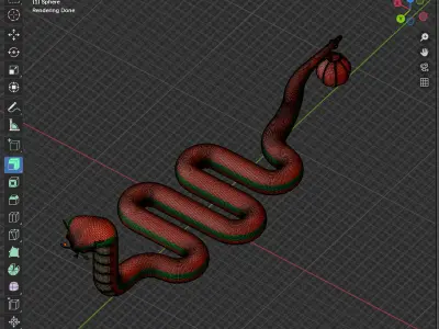 Chinese New Year Of Serpent 3D Design Element 3D model
