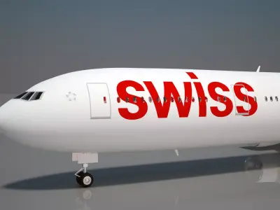 Swiss Air 777 300 ER 3D model