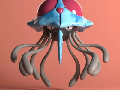 Tentacruel Pokemon 3D Low-poly 3D model