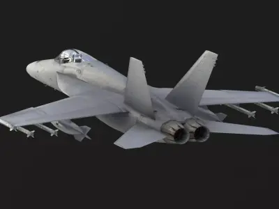 Boeing F18E Super Hornet VR Low-poly 3D model