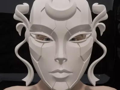 Moon Warrior Cybernetic Mask 3D print model