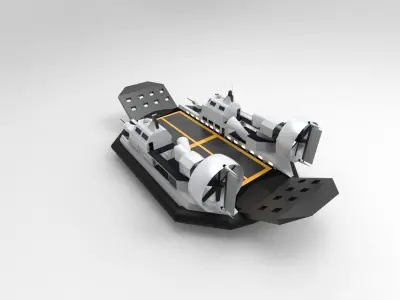 Hovercraft landing ship tank 3D model