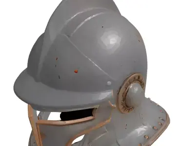 Dented Knight Helmet 3D Model 3D model