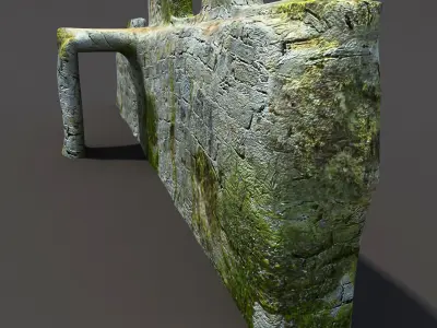 English Castle Ruin 2 Low-poly 3D model