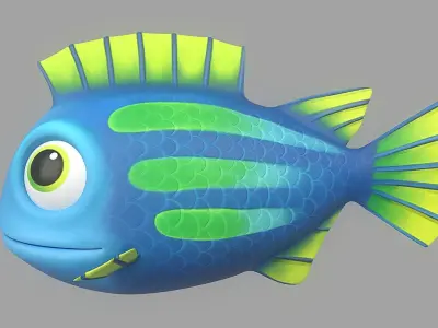 Cartoon Fish 19 Low-poly 3D model