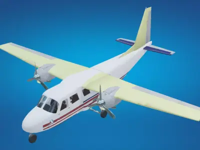 Plane airplane flying Low-poly 3D model
