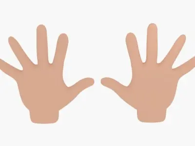 Cartoon Hand Low-poly 3D model