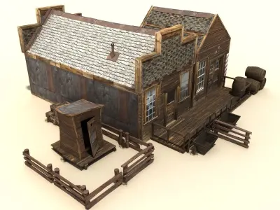 Wild West Pack Low-poly 3D model