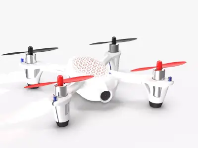 Hubsan X4 H107C White Low-poly 3D model