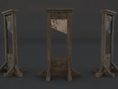 Medieval Guillotine PBR 1 Low-poly 3D model