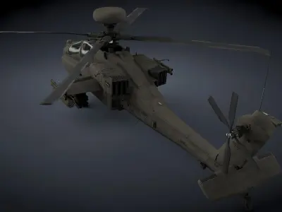 Boeing AH-64D Apache Longbow Helicopter Low-poly 3D model