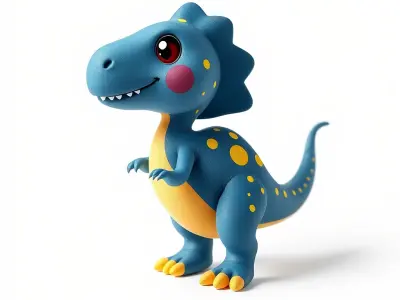 Cartoon Dinosaur Model Pack Low-poly 3D model