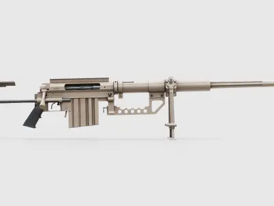 CheyTac M200 Intervention Sniper Rifle Low-poly 3D model