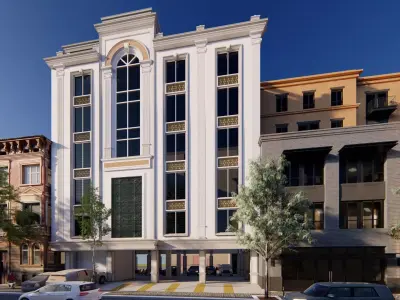 Classic stone facade-Building Classic Facade Element 3D model