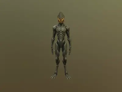 Low Poly Stylized Cyber-Assassin NIGHT-STALKER S7 - PBR Low-poly 3D model