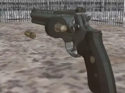 PSX Magnum - Low-Poly Retro Revolver Low-poly 3D model