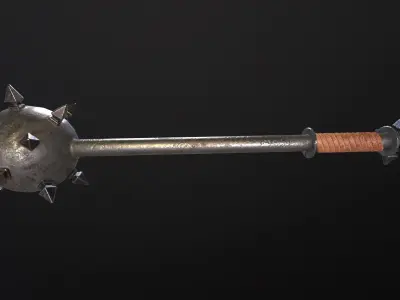 Medieval Spiked Ball Mace Low-poly 3D model