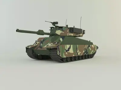 Sherman II model military tank 3D model