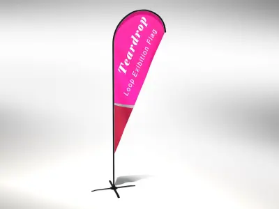 Animated Exhibition Flag-Teardrop 3D model