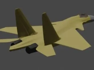 su-35 fighter jet flying in sky 3D model