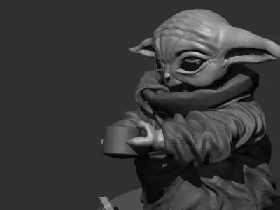 BABY YODA GROGU 3D print model
